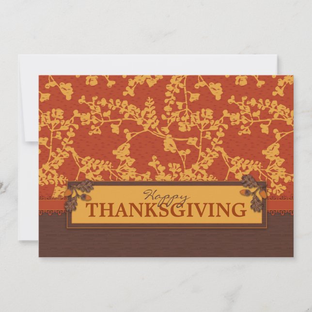 Convites Colunas Florais de Queda em Cor Quente do Outono (Frente)