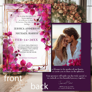 Convites Com a foto Fuchsia Enchantment: Casamento por Aqua