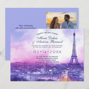 Convites Com a FOTO no fundo Amour Éternel à la Parisienne