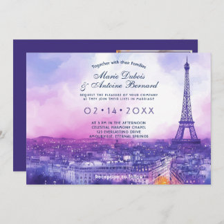 Convites Com a FOTO no fundo Amour Éternel à la Parisienne