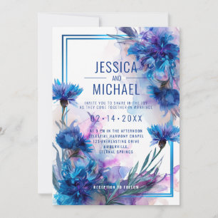 Convites 💍 com a fotografia Cornflower e Lavanda Bliss