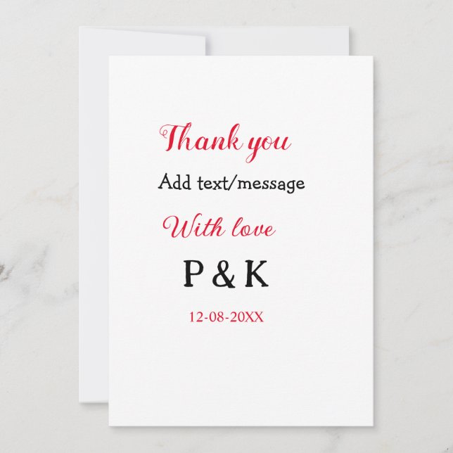 Convites Com amor adicionar carta do nome do casal obrigado (Frente)