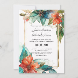 Convites Com detalhes do casamento Hibiscus Serenade Paradi