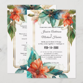 Convites Com detalhes do casamento Hibiscus Serenade Paradi