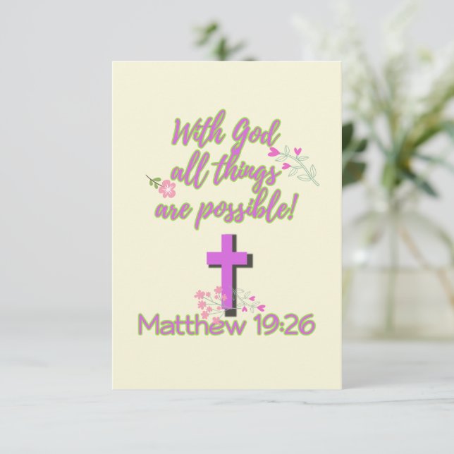 Convites Com Deus Todas As Coisas São Possíveis (Em pé/Frente)