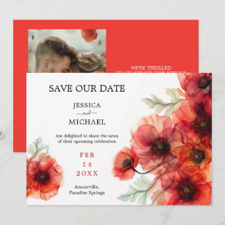 Convites Com foto Escarlet Serenade Petal