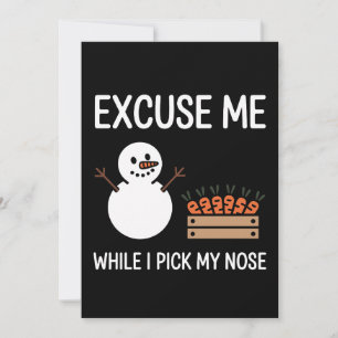 Convites Com licença enquanto eu cutuco meu boneco de neve