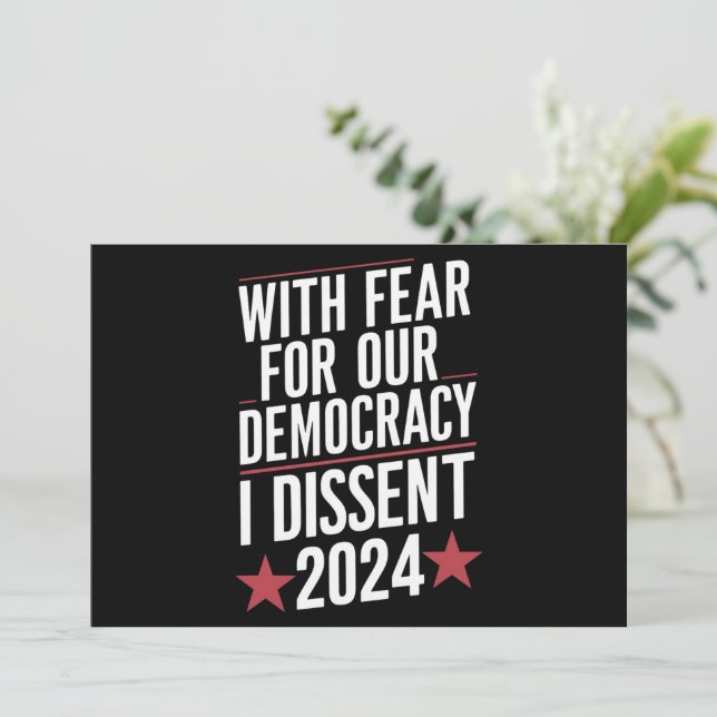 Convites Com Medo Da Nossa Democracia, Discordo De 2024 (Em pé/Frente)
