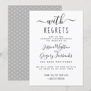 Convites Com Pesar Casamento Black & White Adiado