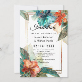 Convites Com poema no paraíso serenado de Hibiscus