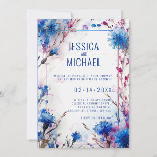 Convites 💍 com QR Cornflower e casamento da Lavanda Bliss
