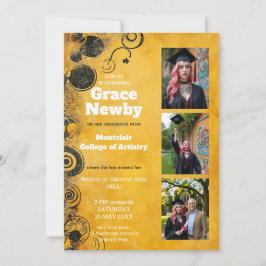 Convites 🎓Com QR Floreio Artístico de Graduação