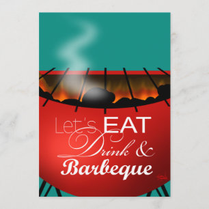 Convites Coma a bebida e o assado 4o do CHURRASCO da