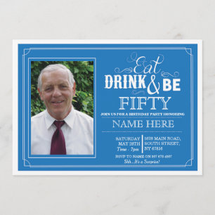 Convites Coma a bebida & seja 50 ou toda a festa de