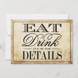 Convites Coma, Beba e Case Casamento vintage