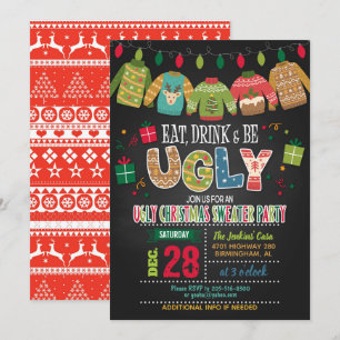 Convites Coma, beba e faça uma festa de suor de Natal feia