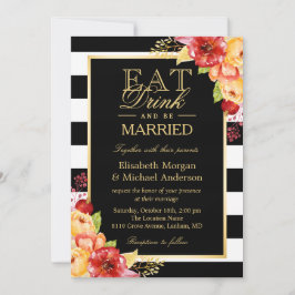 Convites Coma Beba e se case com o Dourado Casamento outono