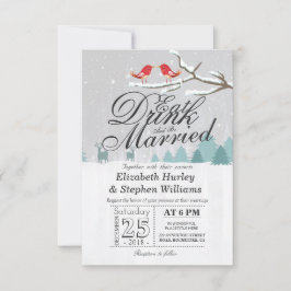 Convites Coma Beba e seja casado com o Casamento no inverno