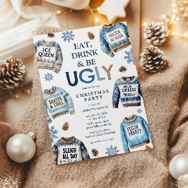 Convites Coma, Beba E Seja Feio! Festa de Natal Feia