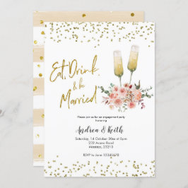 Convites Coma, beba e seja Festa de noivado casada