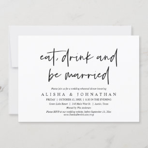 Convites Coma, beba e seja Jantado no ensaio de casamentos