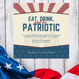 Convites Coma, Beba e Seja Patriótico