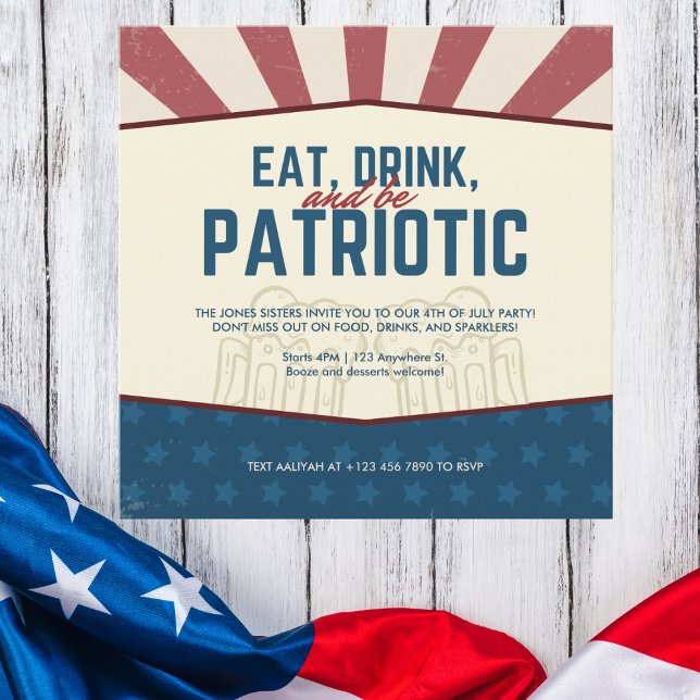 Convites Coma, Beba e Seja Patriótico (Criador carregado)