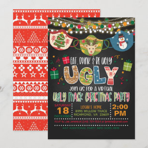 Convites Coma, beba e seja tonta - Máscara - Natal virtual