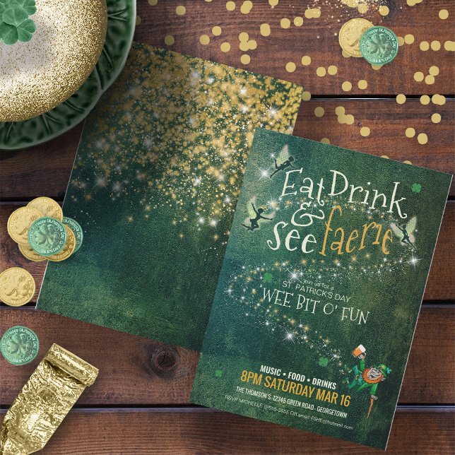 Convites Coma, Beba e veja Faerie ID637 (Front/Back In Situ)