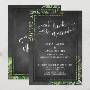 Convites Coma, Beba & Seja Casado Verde e Lousa