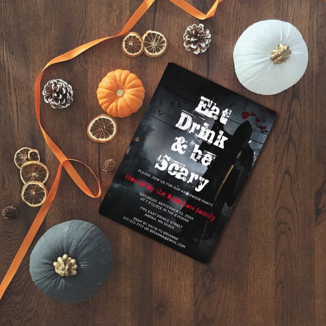 Convites Coma Bebida Assustada E Seja Assustador Festa de H (Criador carregado)