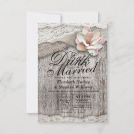 Convites Coma Bebida e Casar-se com o cadarço de madeira