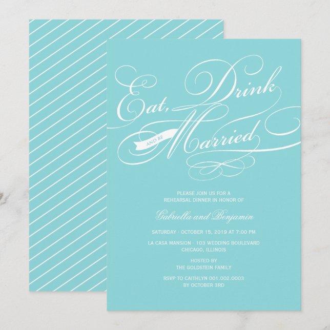 Convites Coma Bebida E Esteja Casado Janto De Ensaio Convid (Frente/Verso)