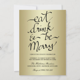 Convites Coma Bebida E Seja Dourada Na Festa De Natal Feliz