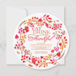 Convites Coma Bebida e Seja Janto de Ação de Graças