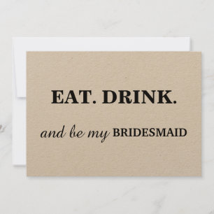 Convites COMA BEBIDA E seja o meu Kraft BRIDESMAID