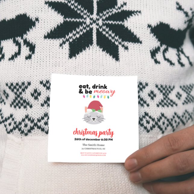 Convites Coma Bebida e seja Papais noeis de Cartoon Feliz N (Criador carregado)