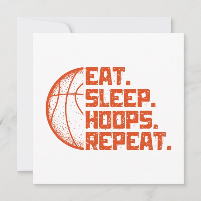 Convites Coma Dormir Hoops Repetir Cotações Engraçadas de B (Frente)