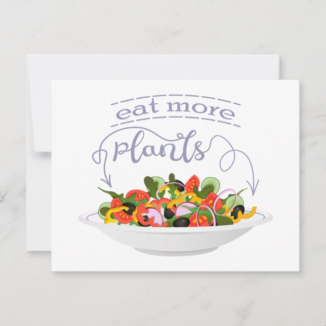 Convites Coma mais plantas com cartazes de motivação de sal (Frente)