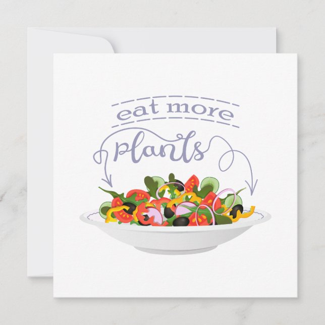 Convites Coma mais plantas com cartazes de motivação de sal (Frente)