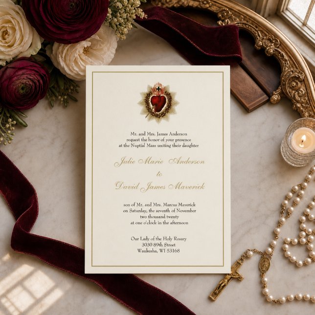 Convites Combo de Casamento Católico do Sagrado Coração de  (Criador carregado)
