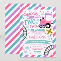 Comboio Aniversário Convidar Chugga Chugga Dois Co