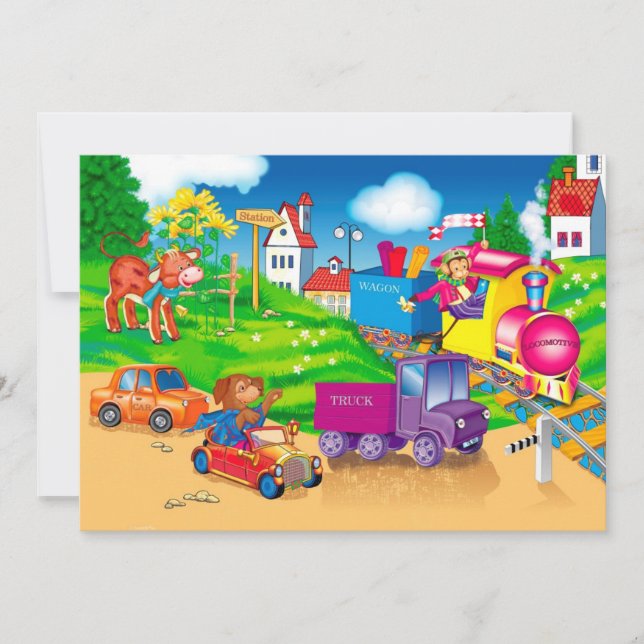 Convites comboio e carro (Frente)