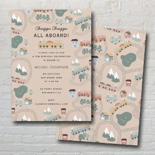 Convites Comboios coloridos giros no Aniversário de criança