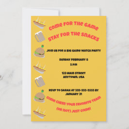 Convites Come for the Game, Stay for the snacks Invitation