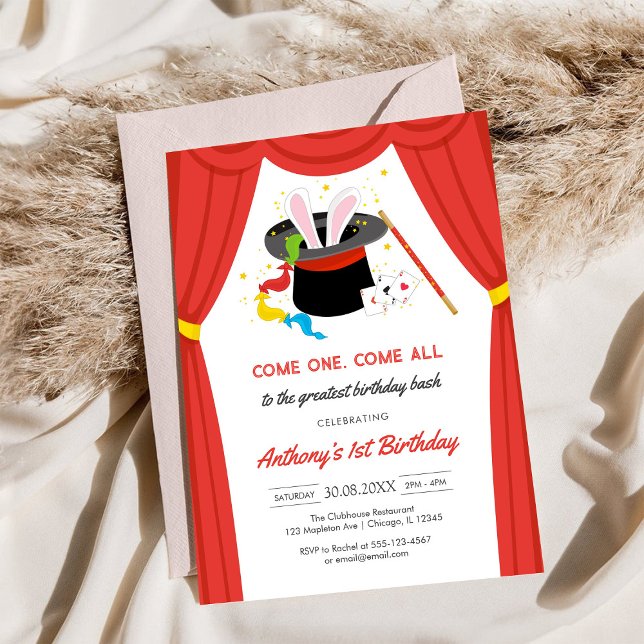 Convites Come One Come All Circus Boy Birthday Invitation (Criador carregado)