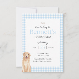 Convites Come Sit Stay Birthday Invitation