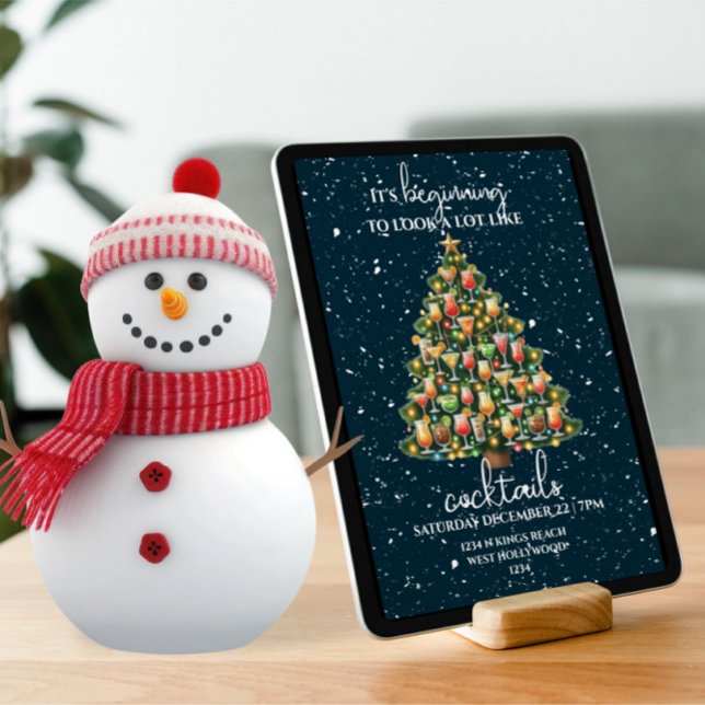 Convites Começando a parecer muito com cocktails de Natal (Beginning to look a lot like cocktails Christmas Invitation
by Ricaso. Printed or digital download)