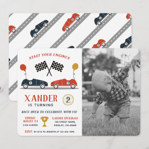Convites Comece Seu Carro De Corrida De Motores Aniversári