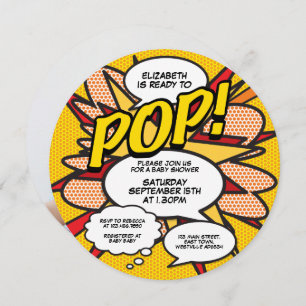 Convites Comédia retrô-retrô pronto para o Chá de fraldas